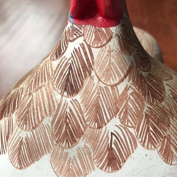 Big Folk Art Hand Painted Chicken, Lightweight, Perfect for a Country Kitchen - Picture 13 of 16